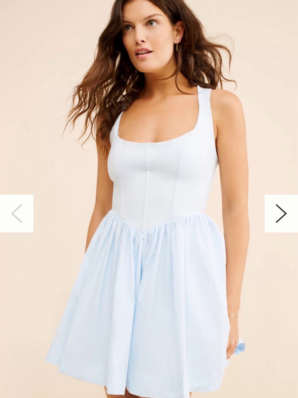 BHLDN Anthropologie Blue Jenna Scoop Neck Dress Small